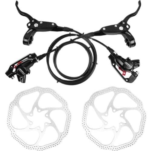 Bicycle Brake Bike MTB Mountain Disc Hydraulic Brake 750mm 1350mm Left Right Control Front Rear w Pads