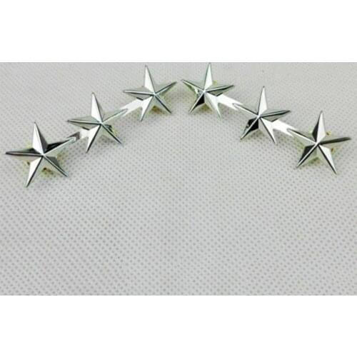 PAIR WW2 US ARMY OFFICER 3 STARS LIEUTENANT GENERAL RANK THREE STARS INSIGNIA BADGE PIN