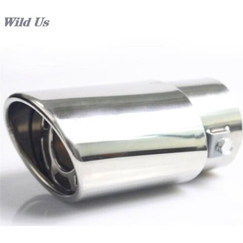 1pair Chrome Trim Modified Car Liner Pipe Stainless Steel Car Exhaust Muffler Tip Pipe Exhaust System