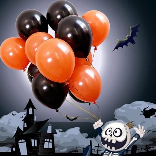 10inch Happy Halloween Black Orange Latex Balloons Inflatable Air Helium Balloon Halloween Party Decoration Magic Melody Balls