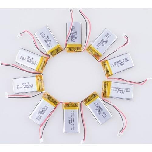 10pcs/Lot 3.7V 250mAh 402035 Lithium Polymer LiPo battery with JST for Handheld GPS Mp3 smart dash camera DVR 042035