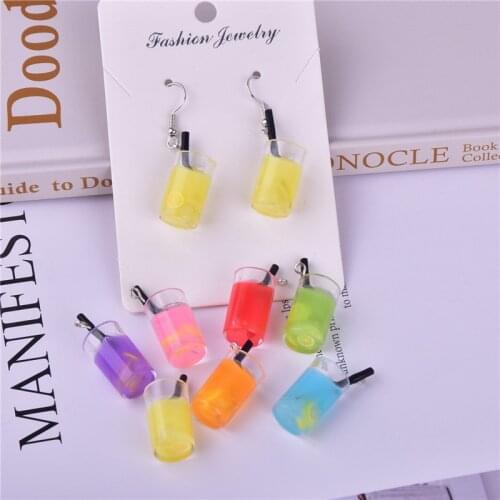 10pcs/pack 3D Cocktail Juice Charms Pendant Earring Bracelet DIY Necklace Jewelry Making