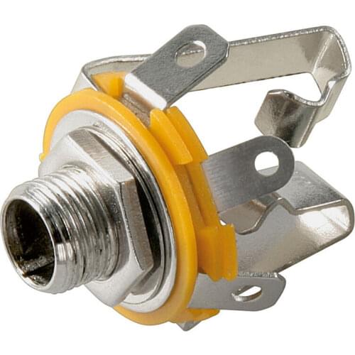 6.5 female dual-channel metal socket fixed jack three-core stereo 6.5 female