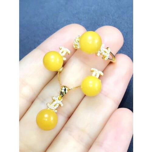 925 silver inlaid natural beeswax three-piece suit 2981