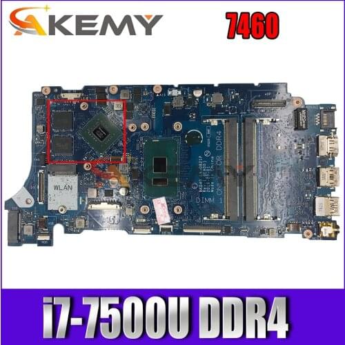 Akemy 0KP4M2 KP4M2 for Dell Inspiron 7460 Laptop motherboard BKD40 LA-D821P i7-7500U DDR4 tested