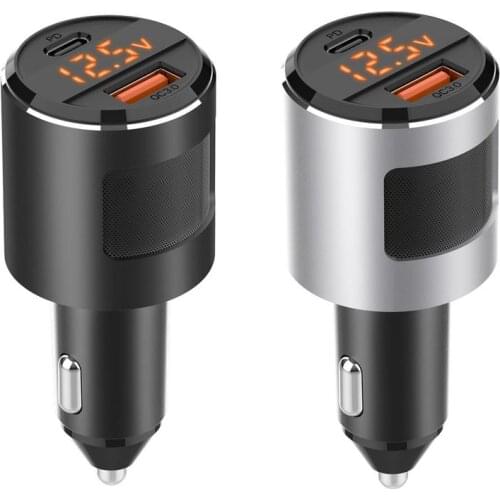 USB C Car Charger PD3.0 & QC3.0 Dual Port 65W Fast Car Charger For IPhone Xiaomi Mobile Phone Galaxy Dell XPS 13 For Oneplus