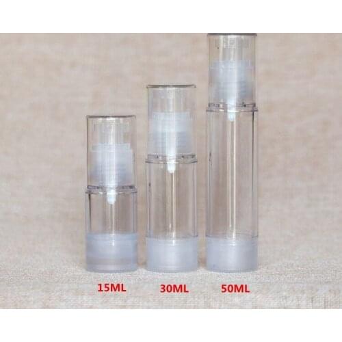 DHL Free 60pcs/lot 15ml Vacuum Pump Bottles AS Plastic Lotion Sub-Bottling With PP Serum Bottles Refillable Cream Airless Bottle