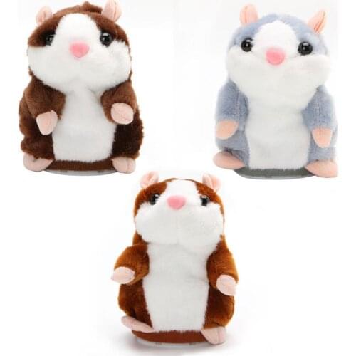 Kids Talking Hamster Mouse Pet Plush Toy Hot Cute Speak Talking Sound Record Hamster Educational Toy for Children Gifts 15 cm