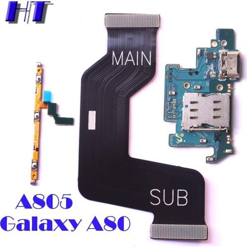 For Samsung Galaxy A80 A805F A805DS A805FN power volume side button strip mainboard LCD USB charing board microphone flex cable