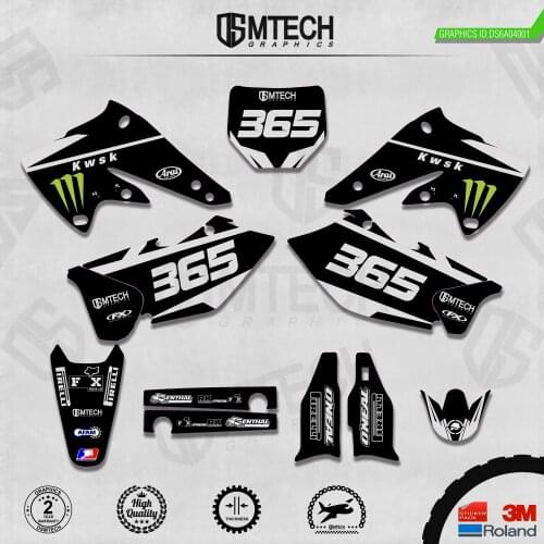 DSMTECH Customized Team Graphics Backgrounds Decals 3M Custom Stickers For KAWASAKI 2004 2005 KXF250 001