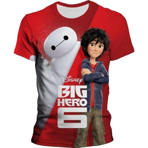 Cartoon Anime Big Hero 6 Hiro Baymax 3D Print T Shirt Men Women Children Cool Fashion Short Sleeve Boy Girl Kids Casual Tops Tee