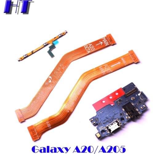 For Samsung Galaxy A20 A205F A205DS A205FN power volume side button strip mainboard LCD USB charing board microphone flex cable