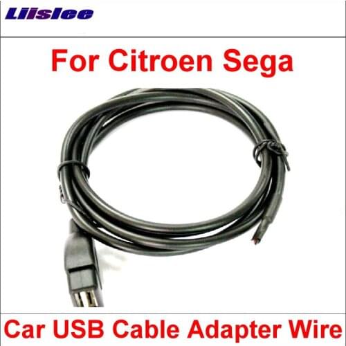 Liislee Original Plugs To USB Adapter Conector For Citroen Sega Car CD Radio Audio Media Cable Data Wire