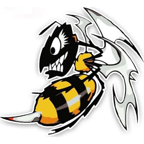 Cartoon Car Sticker Lovely Angry Hornets Colored Reflective Waterproof PVC Decal Moto Auto Accessories Suitable for Car Windows