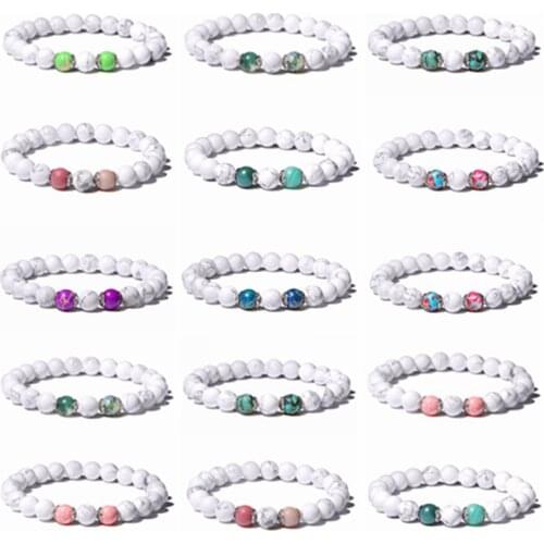 Natural White stone beads Bracelet couples lover bracelet gift Female Charm Bracelets women party jewelry bracelet wholesale diy