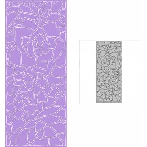 New Slim Spotted Rose Flowers Background Plate Craft Embossing 2021 Metal Cutting Dies for DIY Scrapbooking Album Card Making