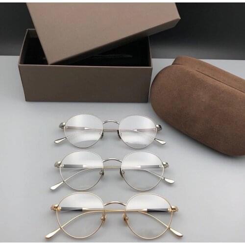 Top Qulity New Retro Round Pure Titanium Spectacles Glasses Ultra-Light And Thin Eyewear Frame TF5717