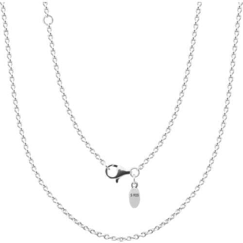 Link Chain Necklace 100% 925 Sterling Silver Jewelry Classic Cable Chain Necklace for Women Men Diy Gift 02YL004