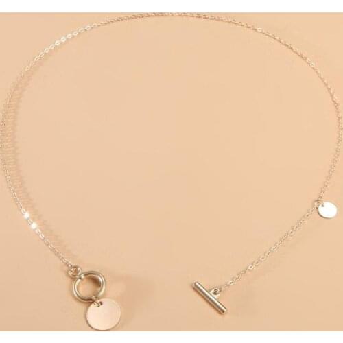 European And American Style Necklace Fashion New Street Niche Design Circle Shape Steel Ball Stitching Buckle Chain Necklace