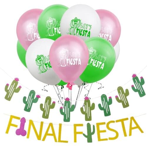 FIESTA Party latex Ballons Cactus Ballon Cinco De Mayo Decorations Fiesta Theme cactus banner Mexican Party Supplies Decorations
