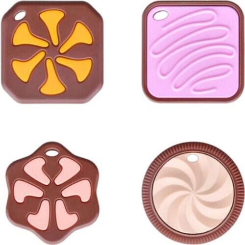 Baby Teether Chew Toy Silicone Biscuits Cookie Teethers For Teeth DIY Baby Teething Necklace Silicone Pendant