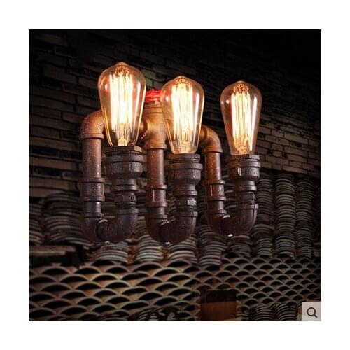 Retro Rustic Water Pipe Wall Lamp Vintage Fixtures Loft Style Industrial Edison Wall Sconce