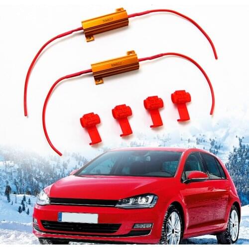 1 Pair Power Metal Shell Case Wirewound Resistor 8ohm 50W Waterproof Anti-Flicker Load Decoder for Reverse Light