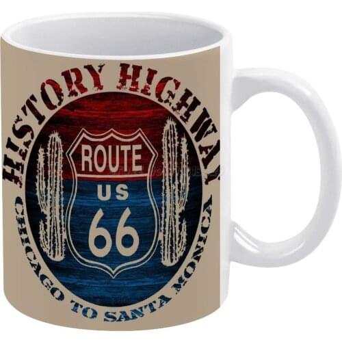 Route 66 The Great America Road Vintage Trip Perfect Gifts. White Mug White Ceramic Tea Cup Birthday Gift Milk Cups and Mugs Rou