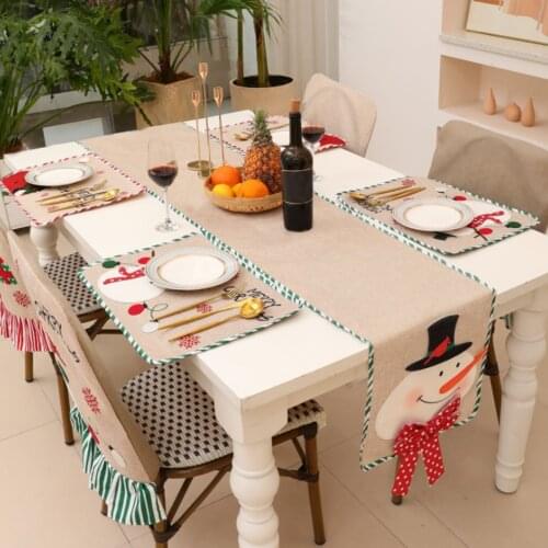 Christmas Snowman Placemat Table Runner Placemat Placemats For The Elderly Decorations New Home Embroidery Decoration Supplies