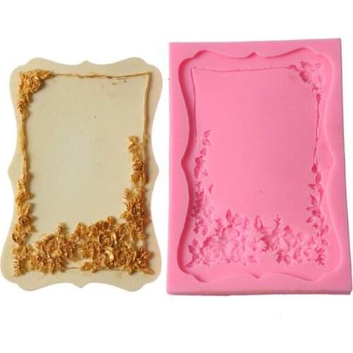 Pink Edible grade Silicone Frame Vine Leaf Cake Gummy Mould Chocolate Stripe Decoration Mold Family Kitchen Baking Tools