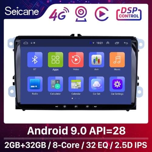 Seicane DSP IPS 2GB Car Radio GPS Headunit Player 2din Android 9.0 for VW Volkswagen SEAT LEON CUPRA Skoda Passat b5 b6 CC Polo