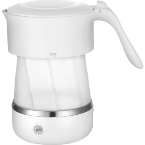 Foldable Electric Kettle, Portable Mini Collapsible Tea Water Boiler, Dual Voltage100V-240V, White