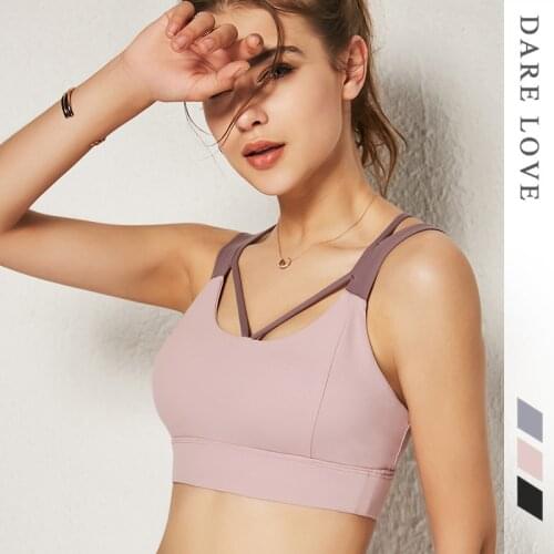Fitness Top Sport Bra 4 Level Anti Vibration Push Up Breathable Gym Running Yoga Padded Bra Top Women Cross Back Sport Underwear