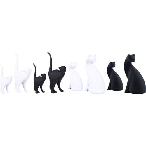 Cat Figurine Animal Home Office Shelf Kitten Sculpture Miniature Statue Gift