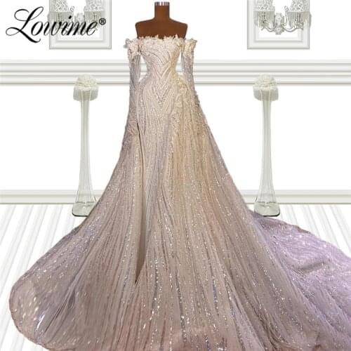 Dubai Applqiue Evening Dress Islamic Turkish Couture Long Sleeve Off Shoulder Party Gown Arabic Prom Dresses Robe De Soiree 2021