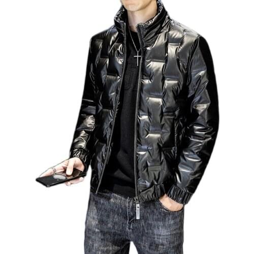 Winter Black Stand Collar Men Down Coat Large Size, White Duck Down Padded Jacket, Casual Fashion Outerwear 5XL