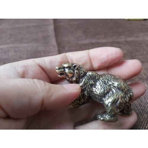 157g Brass Handmade Polar bear, black bear grizzly bear collection status Ornament - Ornaments