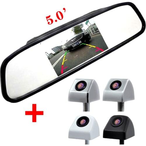 2 In 1 5 Inch 800*480 Car Mirror Monitor Rear View Mirror Monitor+CCD Car Parking Camera Reversing Backup Camera