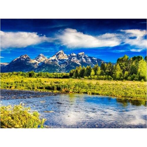 5D DIY Diamond Painting "Landscape Mountain" Embroidery Full Round Diamond Cross Stitch Rhinestone Mosaic Painting Decor