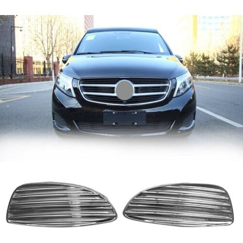 DHBH-Car Chrome Sticker Front Fog Light Lamp Cover Trim for Mercedes-Benz V-CLASS V260 V250 V220 2014-2018