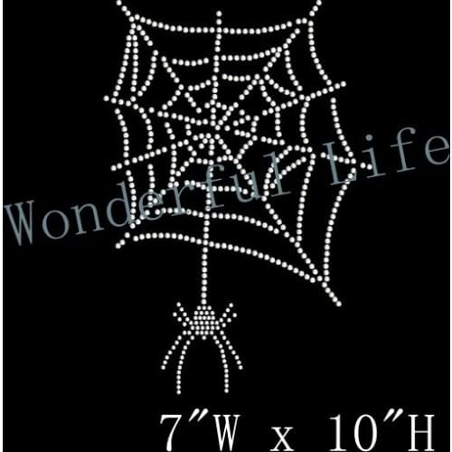 Free shipping Spider Web Rhinestone Transfer - Spider Web with Spider Iron On