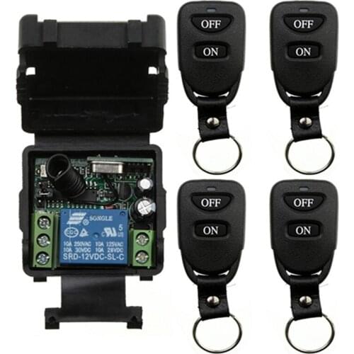 Wireless Remote Control Light Switch 10A Relay Output Radio DC12V 24V 1CH 1CH Receiver Module + Belt buckle Transmitter