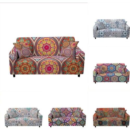 Bohemia Sofa Cover Mandala Elastic Slipcovers Covers Sofa Towel Living Room Furniture Protective Corner Couch Cover