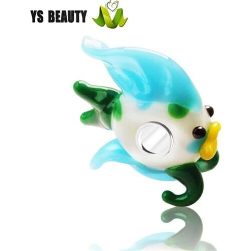 Goldfish shaped glass beads pure silver large hole glass beads DIY personalized beaded bracelet women gift bracelet