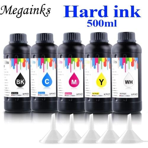 Megainks using for XP600 Hard LED UV Ink 500ML set for Epson XP600 Printhead for Epson modified Printer