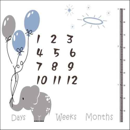 Baby Cotton Milestone Blanket Photography Background Props Newborn Monthly Growth Commemorate Play Mat Infant Photo Accessories