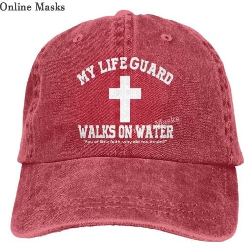 Denim Cap My Life Guard Walks On Water Christian Easter Religious Baseball Dad Cap Classic Adjustable for Men Women Hats
