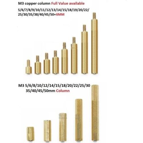 Nut screw Hexagonal copper column M3 5/6/7/8/9/10/11/12/13/14/15/18/19/20/22/25/30/35/38/40/45/50+6MM isolation Circuit board