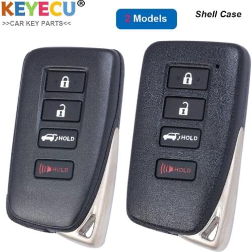 KEYECU for Lexus RX350 RX450h NX200T NX300 2016 2017 2018 2019 Smart Remote Key Shell Case, 4 Button - Uncut Blade - HYQ14FBB