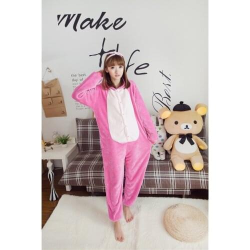 Kigurumi Pink Stitch Onesies Pajamas For Adults Unisex Cartoon Anime Cosplay Costume Cute Animal Cosplay Pyjamas